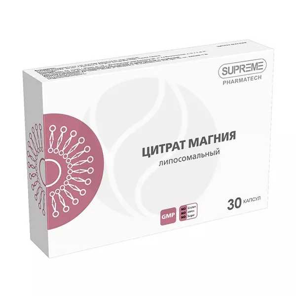 Изображение товара Цитрат магния липосомальные капсулы 60мг 30 шт для поддержания здоровья