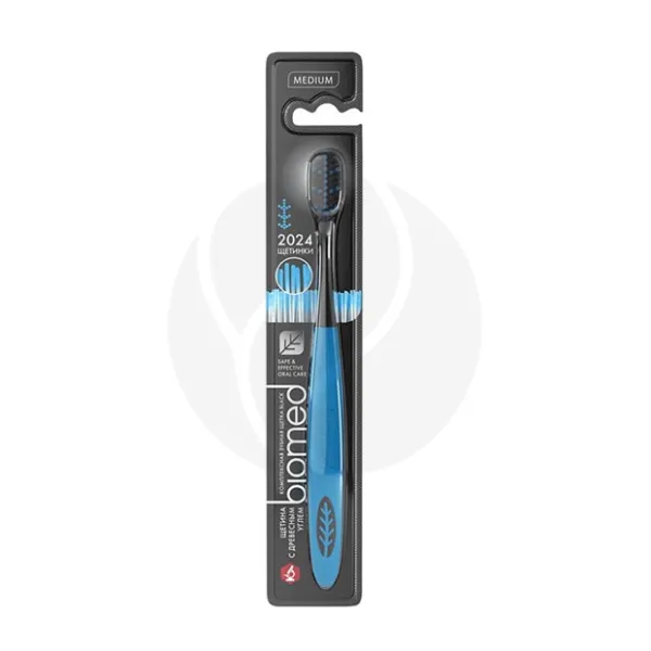 Изображение товара Зубная щетка Biomed Black с древесным углем средней жесткости Изображение товара Зубная щетка Biomed Black с древесным углем средней жесткости