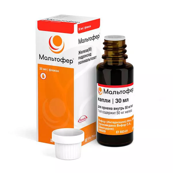 Изображение товара Мальтофер капли д/приема внутрь 50мг/мл, 30мл Изображение товара Мальтофер капли д/приема внутрь 50мг/мл, 30мл