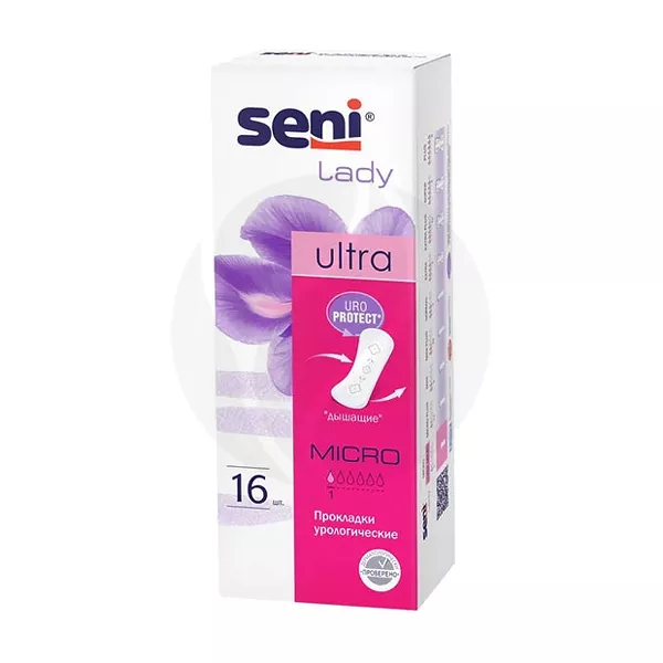 Изображение товара Прокладки урологические Seni Lady Ultra Micro для легкой инконтиненции, 16 шт Изображение товара Прокладки урологические Seni Lady Ultra Micro для легкой инконтиненции, 16 шт