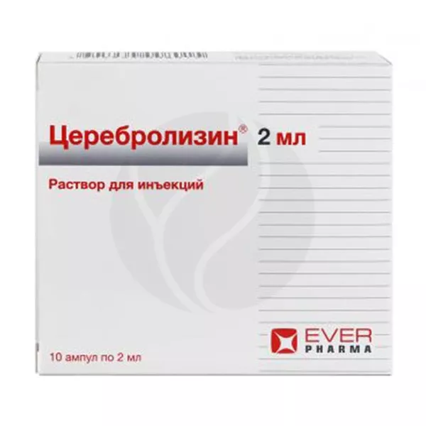 Изображение товара Церебролизин раствор для инъекций 215,2 мг/мл, 2 мл №10, Россия Изображение товара Церебролизин раствор для инъекций 215,2 мг/мл, 2 мл №10, Россия