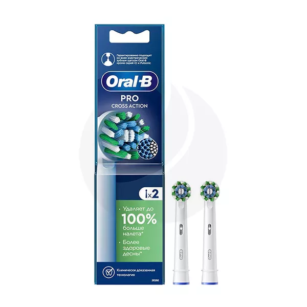 Изображение товара Oral-B Pro Cross Action сменные насадки 2 шт совместимость Vitality Pro Smart Изображение товара Oral-B Pro Cross Action сменные насадки 2 шт совместимость Vitality Pro Smart