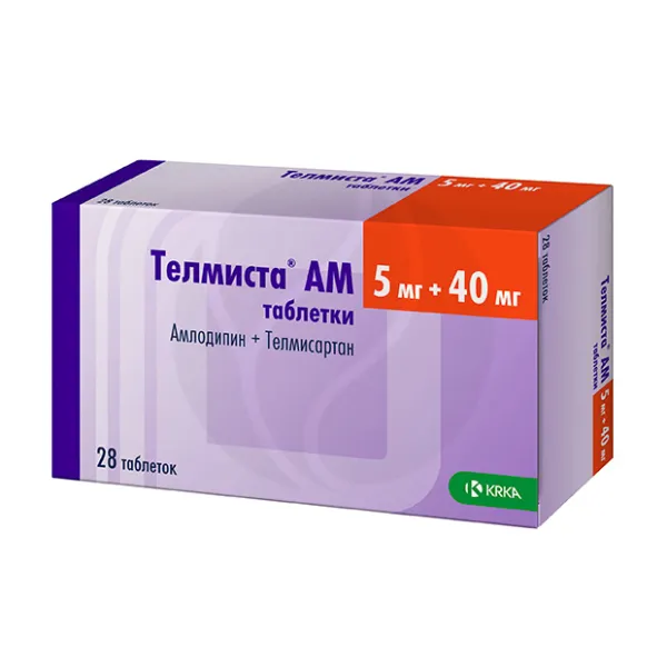 Изображение товара Телмиста АМ таблетки 5мг+40мг, №28