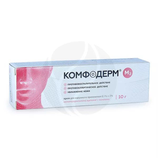 Изображение товара Комфодерм М2 крем 0,1%+2% для наружного применения 10г Россия Изображение товара Комфодерм М2 крем 0,1%+2% для наружного применения 10г Россия