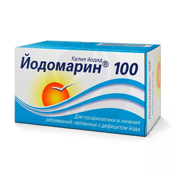 Изображение товара Йодомарин 100 таблеток по 0,1 мг профилактика йоддефицита Германия Изображение товара Йодомарин 100 таблеток по 0,1 мг профилактика йоддефицита Германия