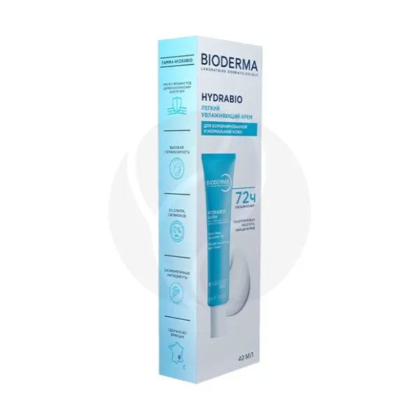 Bioderma Hydrabio Легкий увлажняющий крем для лица для нормальной и комбинированной кожи, 40мл