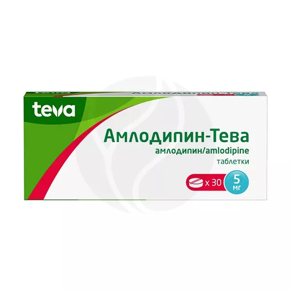 Изображение товара Амлодипин-Тева 5мг таблетки 30 шт для снижения давления и профилактики стенокардии Изображение товара Амлодипин-Тева 5мг таблетки 30 шт для снижения давления и профилактики стенокардии