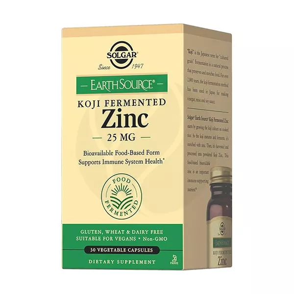 Изображение товара Solgar Цинк в ферментированной культуре коджи капсулы 25мг, №30 Изображение товара Solgar Цинк в ферментированной культуре коджи капсулы 25мг, №30
