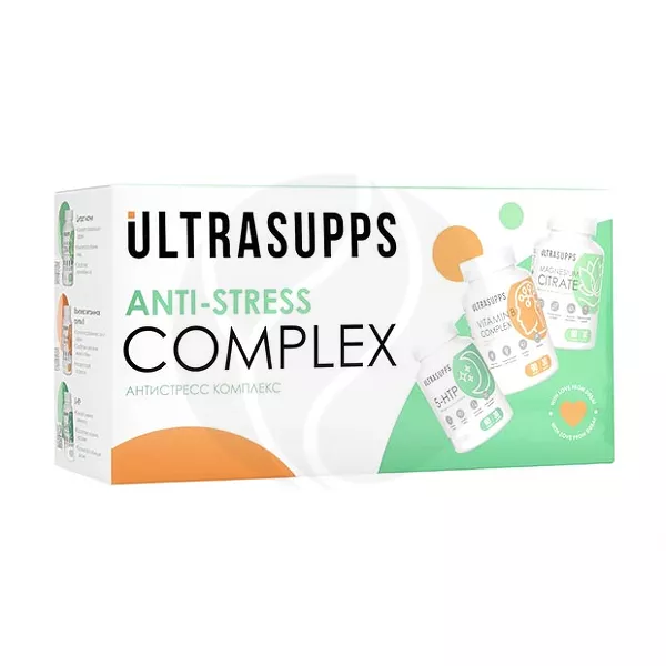 Изображение товара Ultrasupps Anti-stress комплекс набор капсул 240 шт для снятия стресса и повышения тонуса Изображение товара Ultrasupps Anti-stress комплекс набор капсул 240 шт для снятия стресса и повышения тонуса