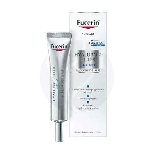 Изображение товара Eucerin Hyaluron-Filler Антивозрастной крем для кожи вокруг глаз SPF 15 15мл Изображение товара Eucerin Hyaluron-Filler Антивозрастной крем для кожи вокруг глаз SPF 15 15мл