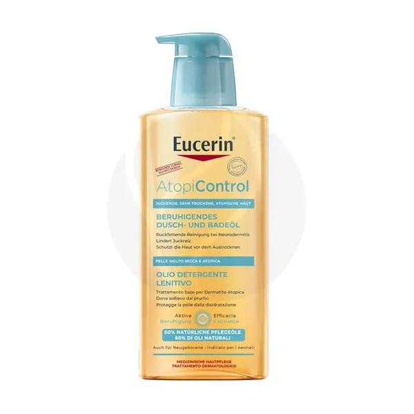 Изображение товара Eucerin AtopiControl масло для душа для детей 0+ 400мл очищающее безопасное гигиеническое средство Изображение товара Eucerin AtopiControl масло для душа для детей 0+ 400мл очищающее безопасное гигиеническое средство