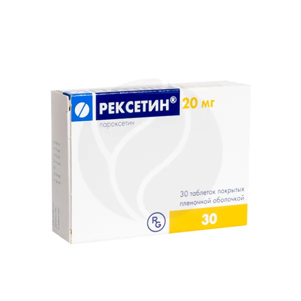 Изображение товара Рексетин таблетки покрытые по 20 мг 30 штук для лечения депрессии