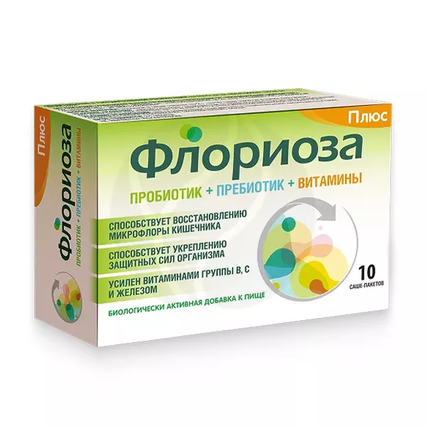 Изображение товара Флориоза Плюс порошок для восстановления микрофлоры кишечника 2г №10 Изображение товара Флориоза Плюс порошок для восстановления микрофлоры кишечника 2г №10