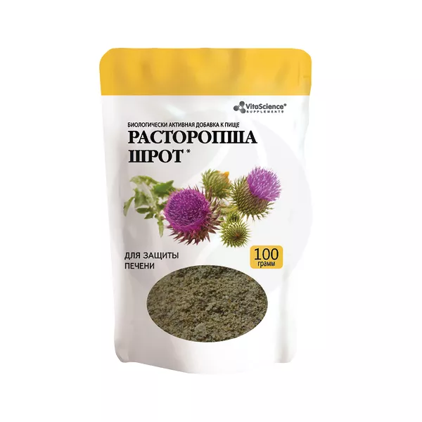 Изображение товара Расторопша шрот Витасайнс 100г натуральный продукт для печени Изображение товара Расторопша шрот Витасайнс 100г натуральный продукт для печени