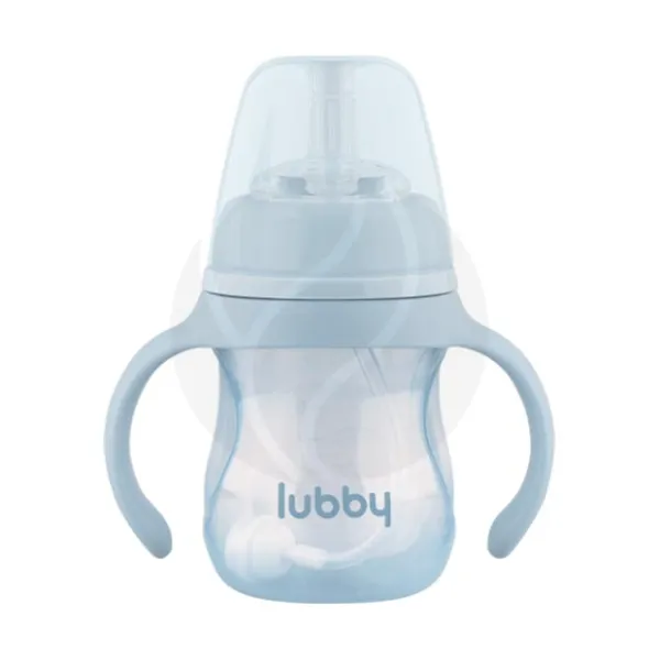 Изображение товара Поильник Lubby непроливайка с съёмными ручками голубой 180 мл для малышей от 6 месяцев