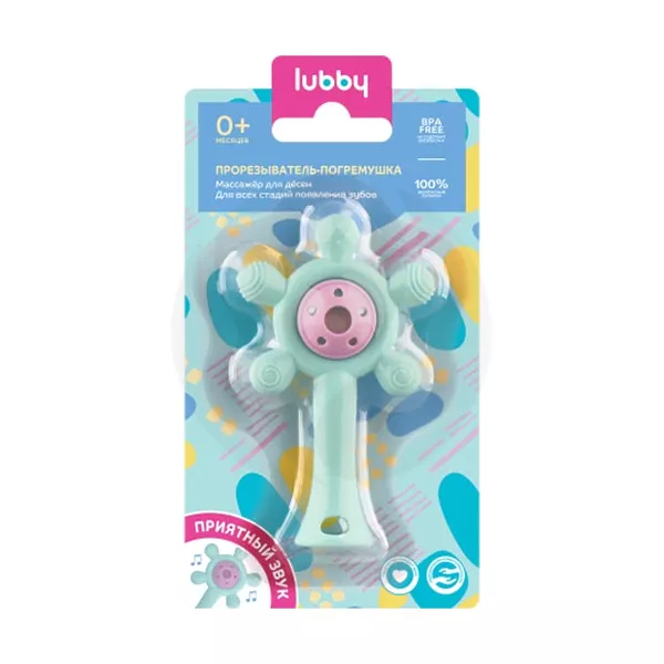 Изображение товара Lubby силиконовый прорезыватель-погремушка для детей 0+ безопасный и удобный Изображение товара Lubby силиконовый прорезыватель-погремушка для детей 0+ безопасный и удобный