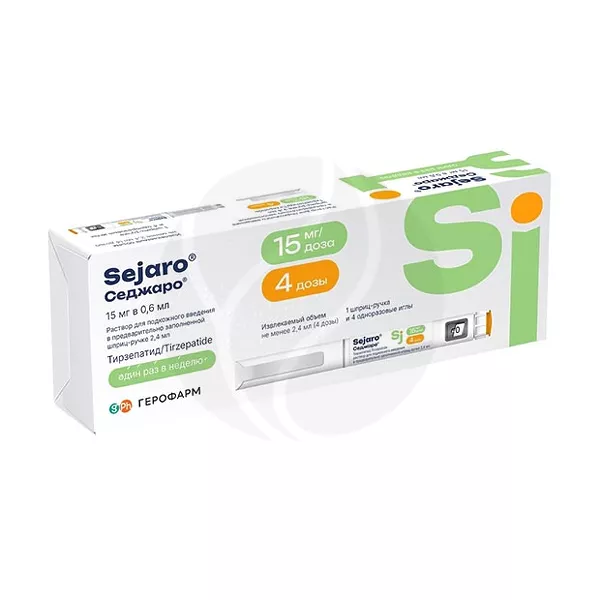 Изображение товара Седжаро раствор для подкожного введения 15 мг/доза герофарм Россия Изображение товара Седжаро раствор для подкожного введения 15 мг/доза герофарм Россия