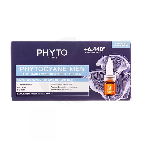 Изображение товара Сыворотка против выпадения волос для мужчин Phyto Phytocyane-men 3,5мл №12 Изображение товара Сыворотка против выпадения волос для мужчин Phyto Phytocyane-men 3,5мл №12