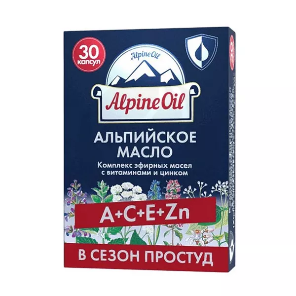 Изображение товара Альпийское масло комплекс эфирных масел с витаминами и цинком капсулы 30 шт Изображение товара Альпийское масло комплекс эфирных масел с витаминами и цинком капсулы 30 шт