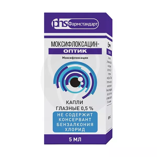 Изображение товара Моксифлоксацин-Оптик глазные капли 0,5% 5мл для лечения глазных инфекций Изображение товара Моксифлоксацин-Оптик глазные капли 0,5% 5мл для лечения глазных инфекций