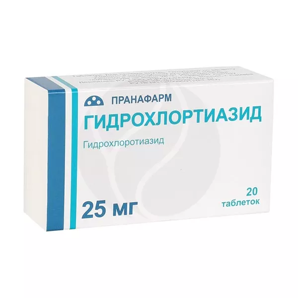 Изображение товара Гидрохлоротиазид 25мг таблетки Пранафарм Серия/Модель