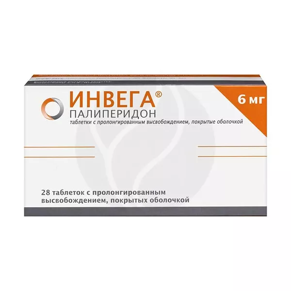 Изображение товара Инвега таблетки с пролонгированным высвобождением 6мг №28 Изображение товара Инвега таблетки с пролонгированным высвобождением 6мг №28