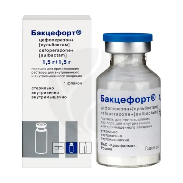 Изображение товара Бакцефорт порошок для приготовления раствора 1,5г+1,5г