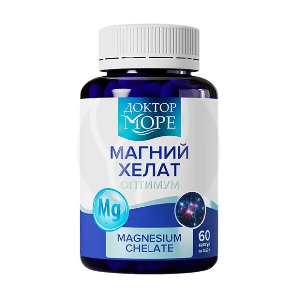 Изображение товара Доктор Море Магний хелат Оптимум капсулы 120мг, 60 шт - поддержка здоровья и хорошего самочувствия