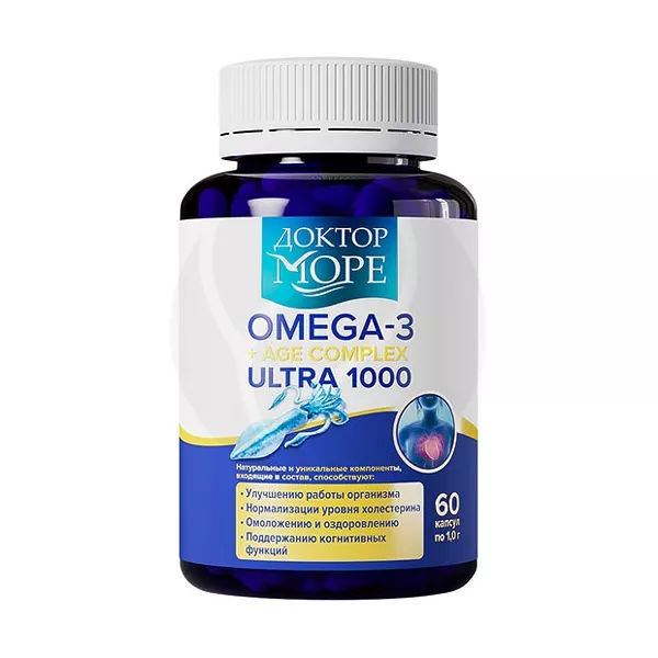 Изображение товара Доктор Море Омега 3 АГЭ Комплекс Ультра 60 капсул для поддержки сердца и иммунитета