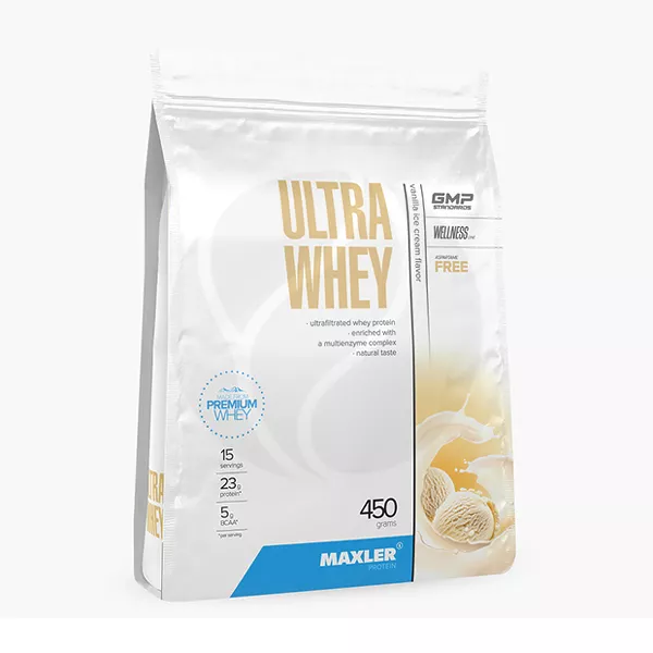 Maxler Utlra Whey Сывороточный протеин со вкусом ванильное мороженое, 450г