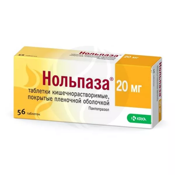 Изображение товара Нольпаза таблетки покрытые кишечнорастворимой оболочкой 20 мг, 56 шт Изображение товара Нольпаза таблетки покрытые кишечнорастворимой оболочкой 20 мг, 56 шт