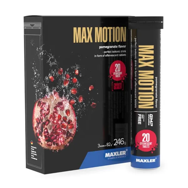 Maxler MaxMotion Витаминно-минеральный комплекс таблетки шипучие со вкусом граната, №60 (№20*3)