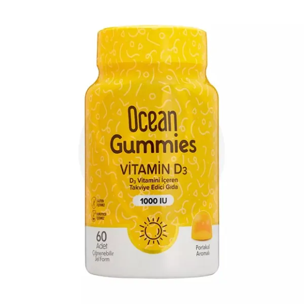 Изображение товара Orzax Ocean Витамин D3 пастилки жевательные 1000МЕ 60 шт турция