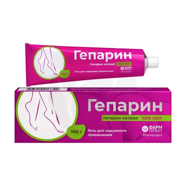 Изображение товара Гепарин гель 1000МЕ/г 100г для наружного применения Россия