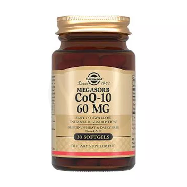 Изображение товара Коэнзим Q10 капсулы 60мг 30 шт Solgar для сердечно-сосудистой системы Изображение товара Коэнзим Q10 капсулы 60мг 30 шт Solgar для сердечно-сосудистой системы