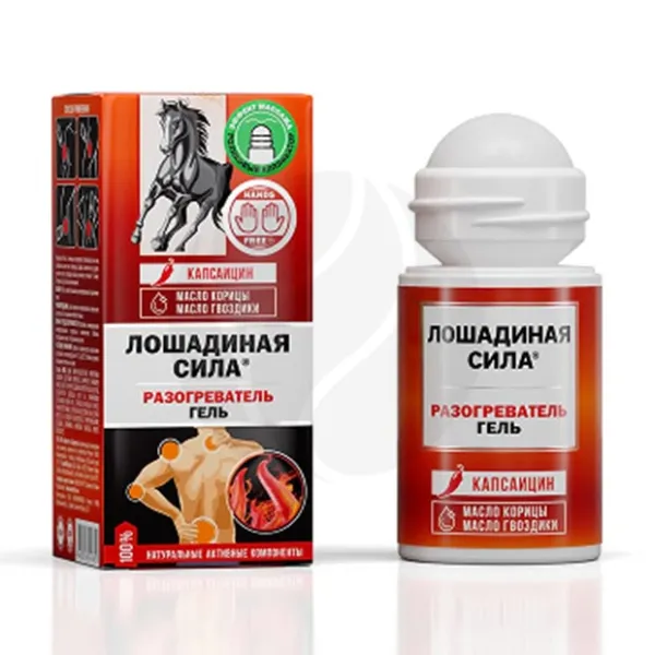 Изображение товара Лошадиная сила гель разогреватель для тела роллер 90мл для мышц и суставов
