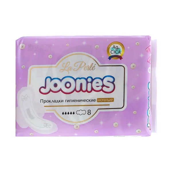 Изображение товара Гигиенические ночные прокладки Joonies La Perle 8 шт надежная защита и комфорт