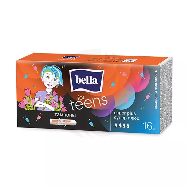 Изображение товара Тампоны Bella For Teens Super Plus 16 шт для личной гигиены Польша Изображение товара Тампоны Bella For Teens Super Plus 16 шт для личной гигиены Польша