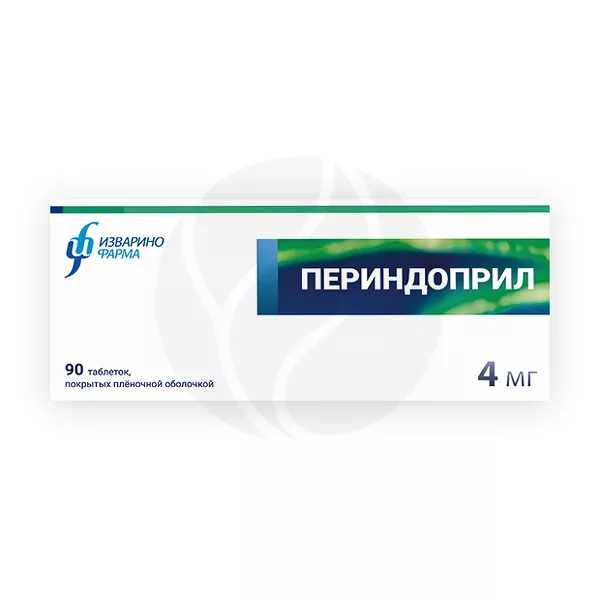 Изображение товара Периндоприл таблетки п/о 4мг, №90 Изображение товара Периндоприл таблетки п/о 4мг, №90