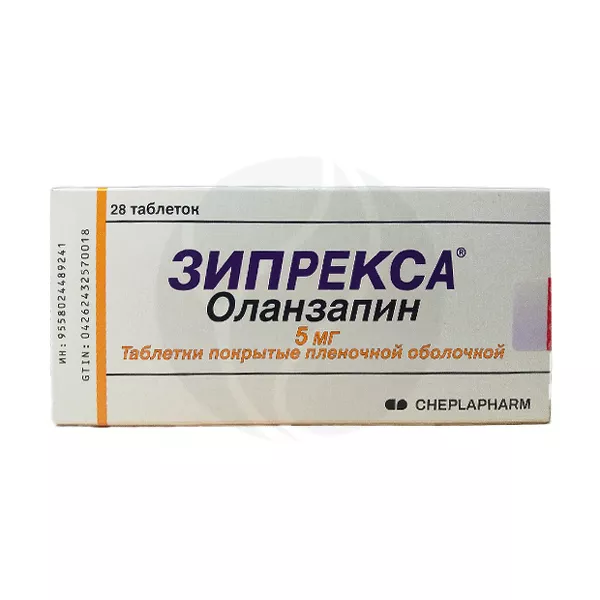 Изображение товара Зипрекса 5 мг таблетки покрытые пленочной оболочкой 28 шт Изображение товара Зипрекса 5 мг таблетки покрытые пленочной оболочкой 28 шт