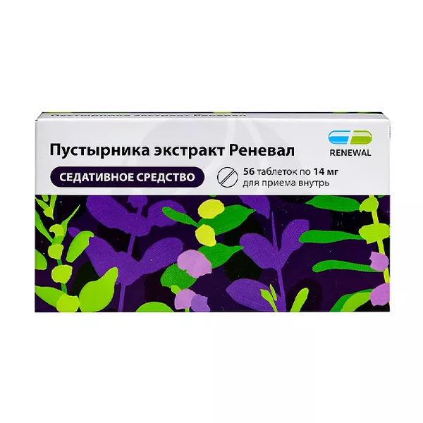 Изображение товара Пустырника экстракт Реневал таблетки 14мг, №56 Изображение товара Пустырника экстракт Реневал таблетки 14мг, №56