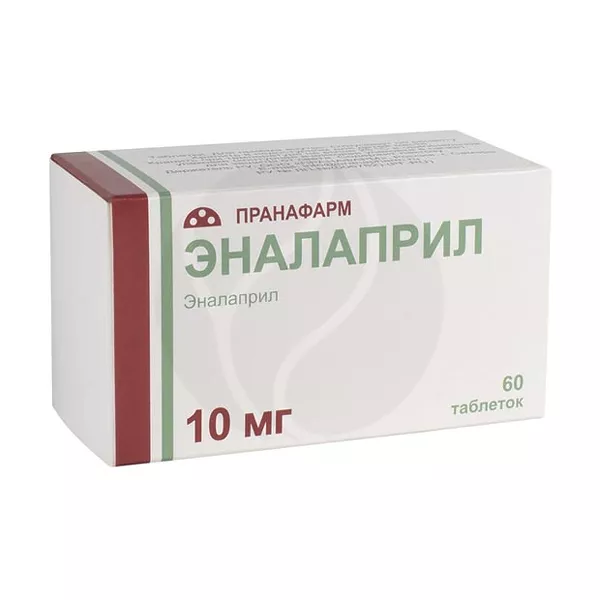 Изображение товара Эналаприл 10мг таблетки 60 штук для лечения гипертензии и сердечной недостаточности