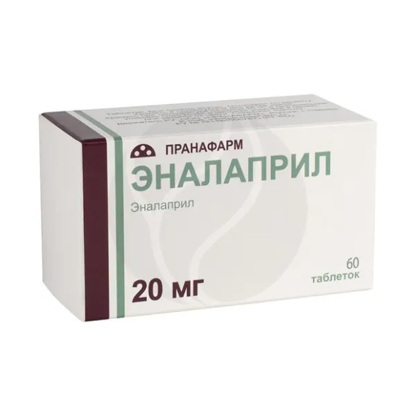 Изображение товара Эналаприл 20мг таблетки 60 шт для лечения гипертензии и сердечной недостаточности Изображение товара Эналаприл 20мг таблетки 60 шт для лечения гипертензии и сердечной недостаточности