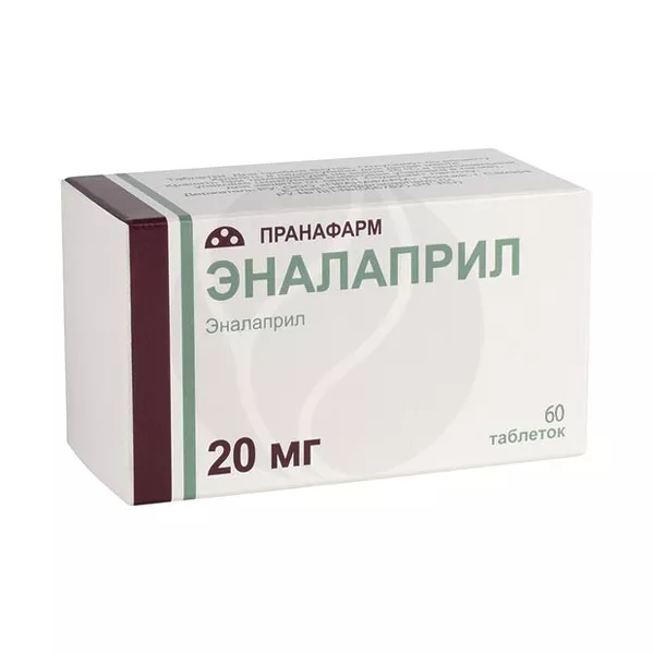 Изображение товара Эналаприл 20мг таблетки 60 шт для лечения гипертензии и сердечной недостаточности Изображение товара Эналаприл 20мг таблетки 60 шт для лечения гипертензии и сердечной недостаточности