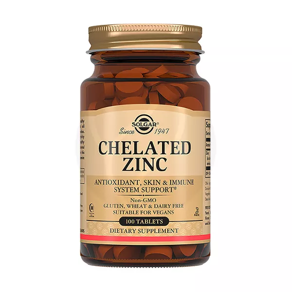 Изображение товара Solgar Хелат цинка таблетки 22мг 100 шт для иммунитета и здоровья