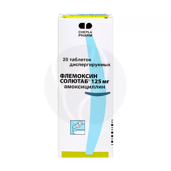 Изображение товара Флемоксин Солютаб 125 мг диспергируемые таблетки антибиотик для взрослых и детей Изображение товара Флемоксин Солютаб 125 мг диспергируемые таблетки антибиотик для взрослых и детей