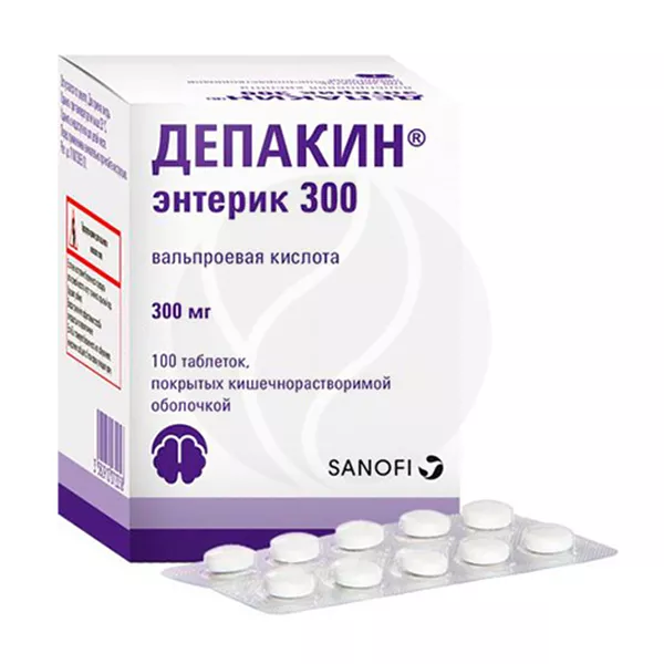 Изображение товара Депакин энтерик 300 таблицы в кишечнорастворимой оболочке 100 шт Испания