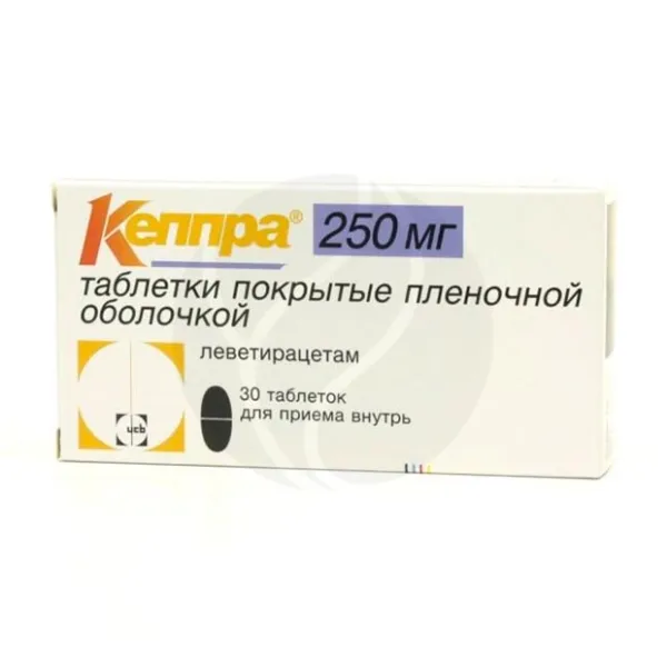 Изображение товара Кеппра 250 мг таблетки покрытые для эпилепсии, 30 шт Изображение товара Кеппра 250 мг таблетки покрытые для эпилепсии, 30 шт