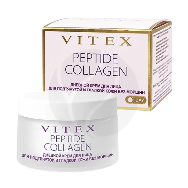 Изображение товара Вiтэкс Peptide Collagen крем для лица дневной для подтянутой и гладкой кожи без морщин, 45мл Изображение товара Вiтэкс Peptide Collagen крем для лица дневной для подтянутой и гладкой кожи без морщин, 45мл