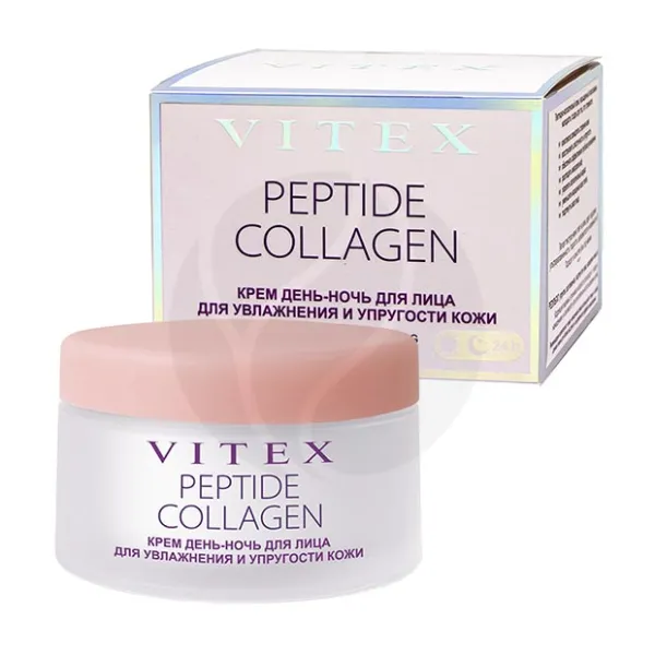 Изображение товара Вiтэкс Peptide Collagen крем для лица день-ночь для увлажнения и упругости кожи, 45мл Изображение товара Вiтэкс Peptide Collagen крем для лица день-ночь для увлажнения и упругости кожи, 45мл